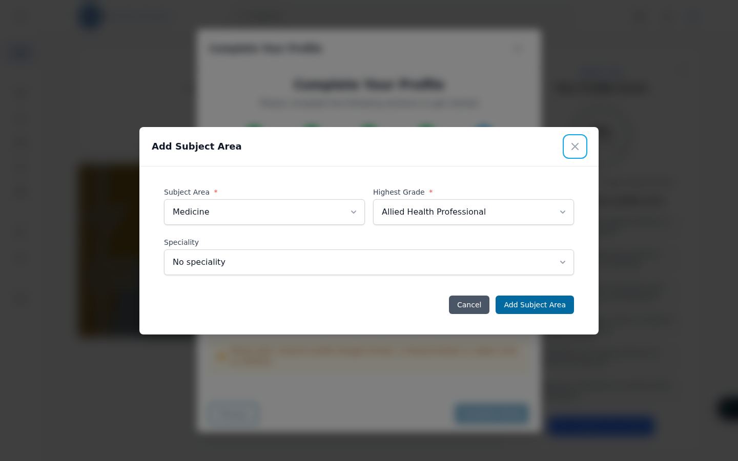 Step 5: choosing your subject areas