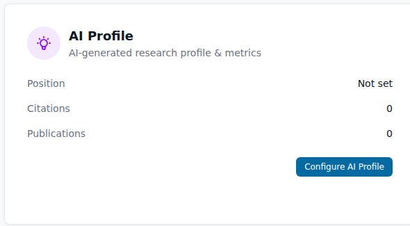 The AI Profile card in settings