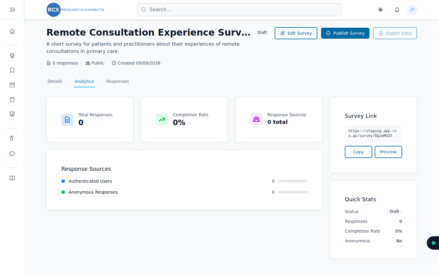 The Analytics tab